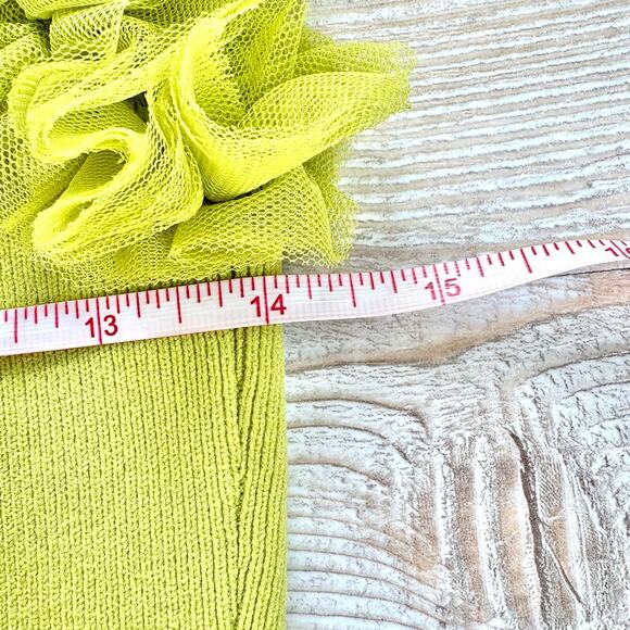 Bailey 44 Ruffle‎ Shoulder Sleeveless Knit Top | Chartreuse Green Size Small - Picture 4 of 5